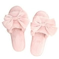thumbnail image 2 of Women's Plush and Cozy Slide House Slippers, Warm Luxury, Light Pink/Light Pink Bow, 2 of 3
