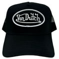 thumbnail image 2 of Von Dutch Trucker Hat Classic 51 Black Embroidered Logo Patch Snapback Cap, 2 of 6