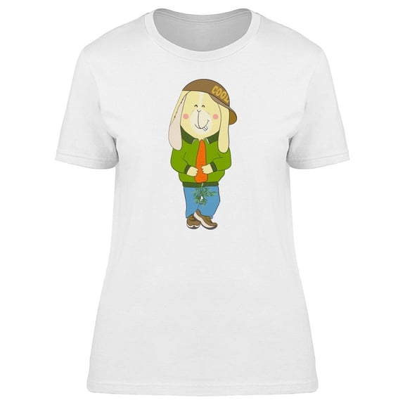 Cool Funny Rabbit With A Carrot T-Shirt Women -Image by Shutterstock, Female x-Large