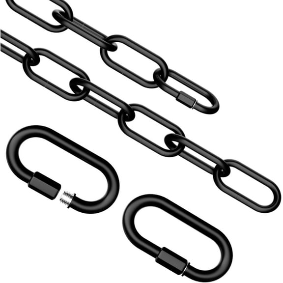 2 Pack 6 Feet Industrial Black Light Fixture Chain, Plant Hanging Chain, with Detachable Link, Maximum Load is 60 Pounds
