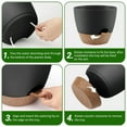 thumbnail image 2 of FOUKUS Set of 5 Self-Watering Plant Pots with Drainage – Eco-Friendly Plastic Planters for Indoor & Outdoor Use – Pots for Succulents, Cactus, Snake Plants (7", 6.5", 6", 5.5", 5") – Black, 2 of 6