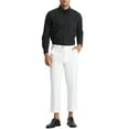 thumbnail image 2 of INSPIRE CHIC Men's Formal Flat Front Skinny Office Prom Cropped Dress Pants 32 White, 2 of 6