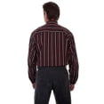 thumbnail image 2 of Scully RW293-BLK-M Men Stripe Button Shirt, Black - Medium, 2 of 2