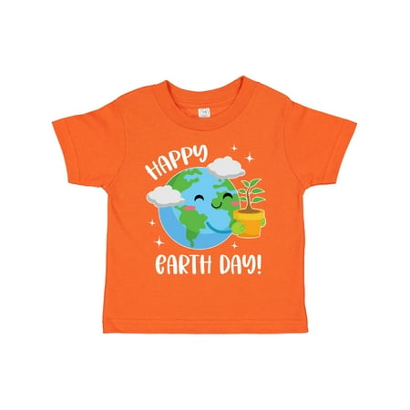 

Inktastic Happy Earth Day Cute Smiling Planet Earth with Tree Gift Toddler Boy or Toddler Girl T-Shirt