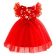 thumbnail image 2 of Girl Rabbit Red Dress Pageant Kids Wedding Christmas Holiday Party Costume, 2 of 6