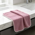 thumbnail image 6 of UALSRZL Bath Towels, Ultra Soft Absorbent Quick Drying Hand Towels, Microfiber Corals Fleece Wash Cloths with Hanging Loops, Purple, 6 of 7