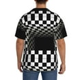thumbnail image 3 of Kdxio Men'S Hawaiian Shirt For Men Short Sleeve Shirt 3d Black And White Checkerboard Summer Casual Holiday Beach Button Down T-Shirts, 3 of 5