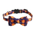 thumbnail image 5 of SSBSM Pet Collar Pumpkin Printing Lovely Design Tear Resistant Halloween Cat Collar Bowknot Neckchief Festival Dress Up, 5 of 8