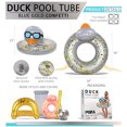 thumbnail image 3 of POZA Inflatable Duck Pool Float Tube- Heavy Duty Vinyl UV Resistant Confetti Pool Duck Floatie, Animal Swim Ring Inflatables for Kids and Adults for Beach, Party, Vacation -36 Inches - Silv, 3 of 8
