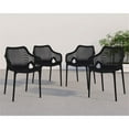thumbnail image 2 of Pemberly Row Chaise de Salle à Manger d'Extérieur Moderne Noire pour Patio (Ensemble de 4), 2 of 6