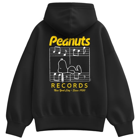Peanuts - Snoopy Music - Women's Oversized Fleece Hoodie Sweatshirt