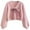 Pink, variant on Curuila Women Sweater V Neck Knitted Solid Color Long Sleeve Fashion Loose Autumn Winter Cardigan With Button Pink Size One Size