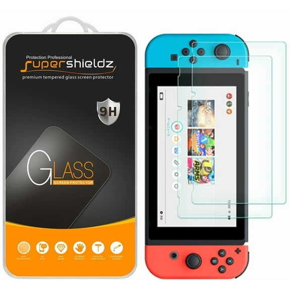 (2 Pack) Supershieldz Designed for Nintendo Switch Tempered Glass Screen Protector, Anti-Scratch, Anti-Fingerprint, Bubble Free