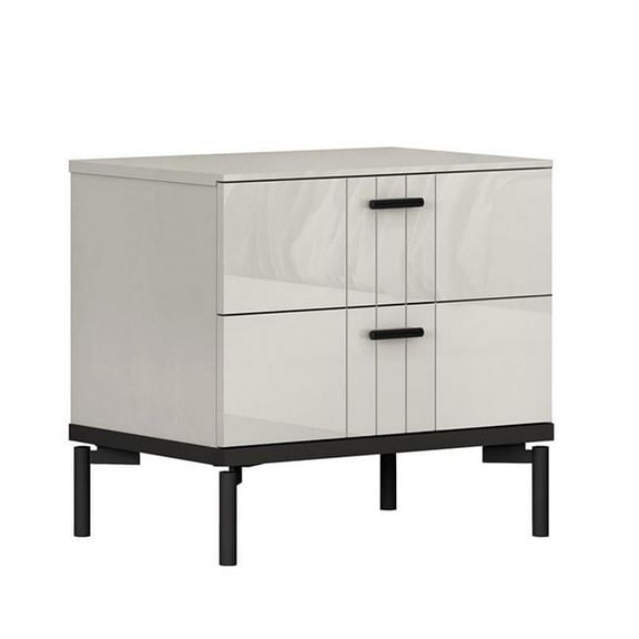 J & M Furniture 19778-NS 16.5 x 22 x 24 in. Bella Night Stand, Grey & Black