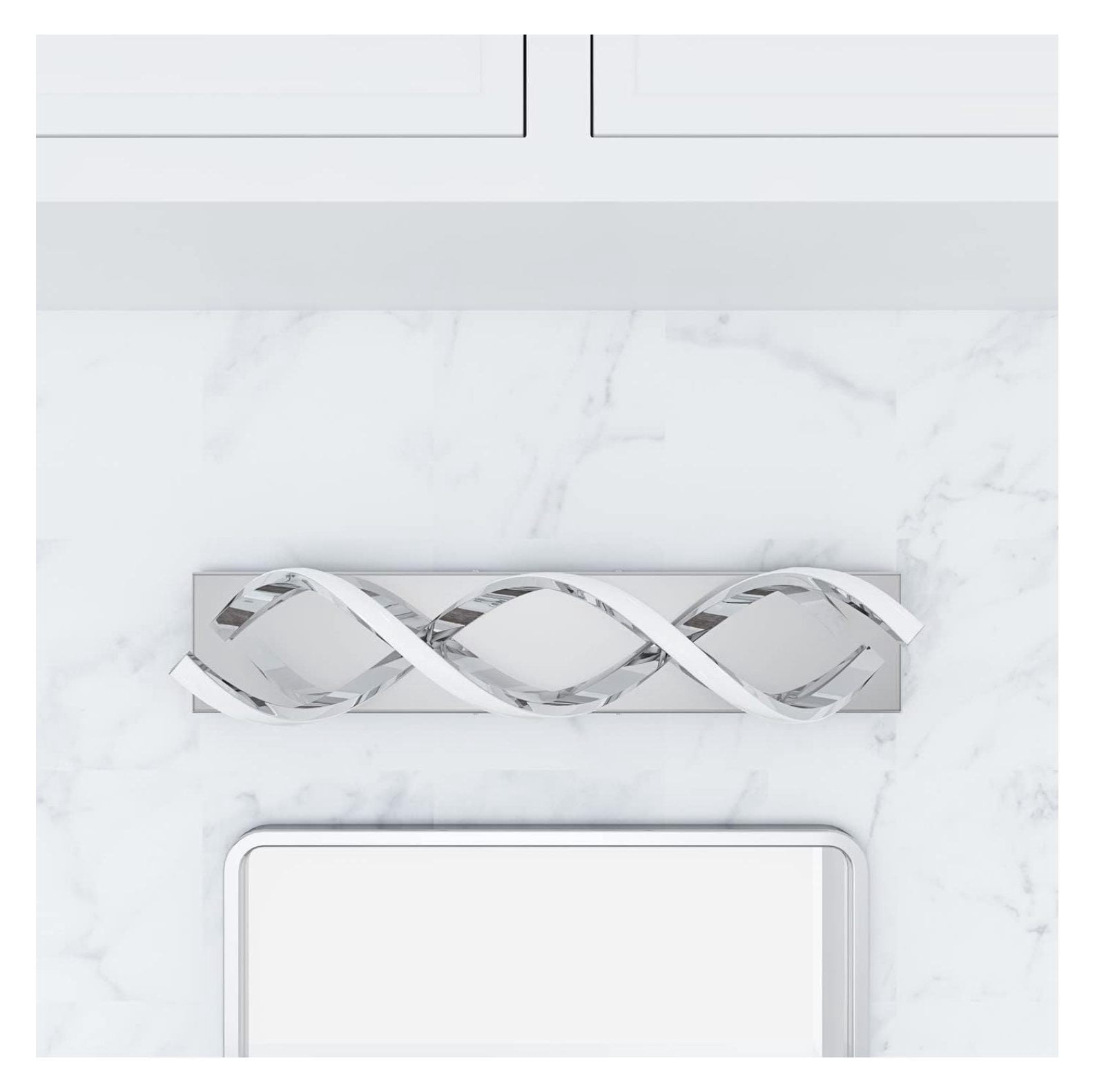 Modern LED Bathroom Vanity Lights, 1-Light Aluminium Stainless Steel Spiral Design Wall Lighting Fixture, Bathroom Sconces Wall Lighting for Living Room Entryway Bedroom Wall Sconce