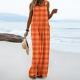 thumbnail image 2 of Fashion Plus Size Jumpsuits for Women with Sleeves Summer Printed Jumpsuit Casual Button Pocket Sleeveless Wide Leg Trousers, 2 of 8