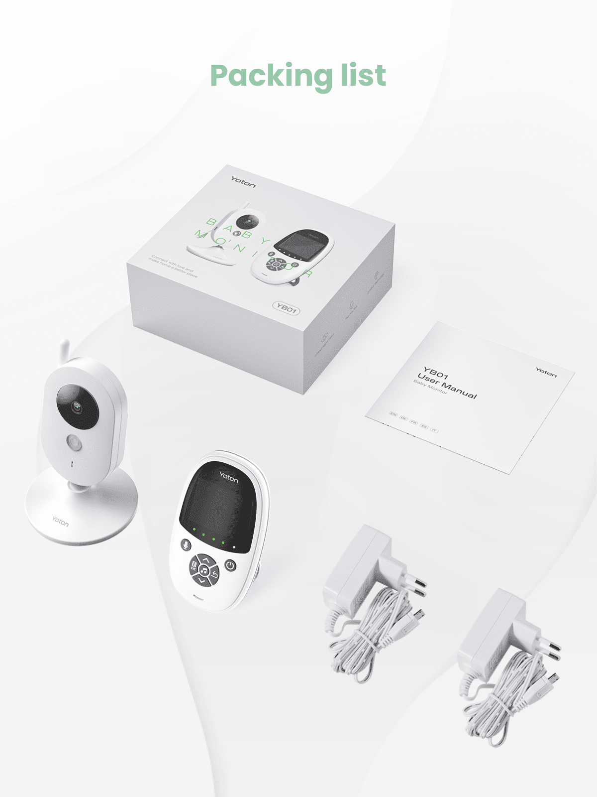 YOTON Babyphone Camera, 2.7” 1000mAh Baby Phone avec Caméra