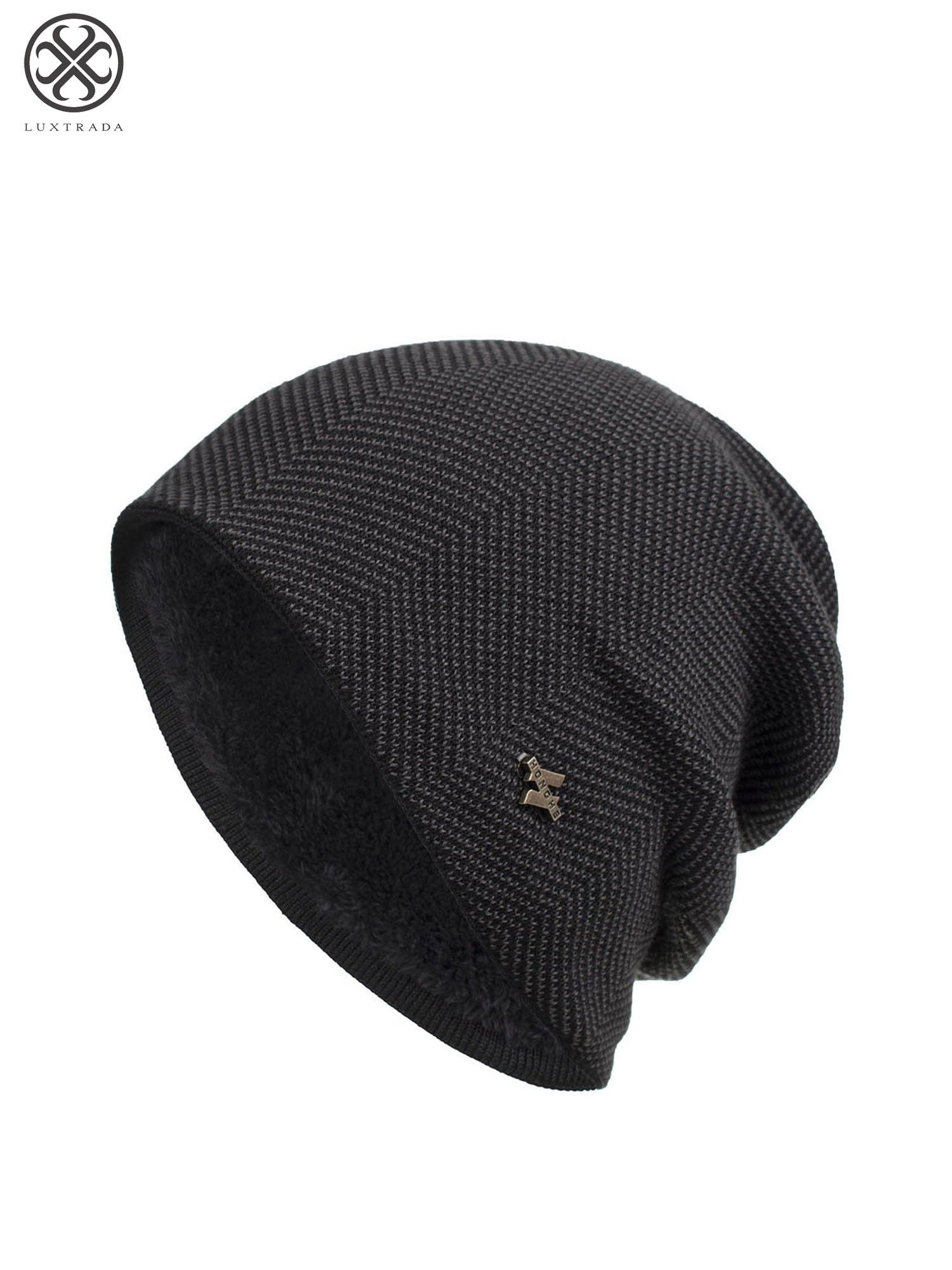 Men Warm Knitted Hat Winter Slouchy Beanie Skull Slouch Cap 