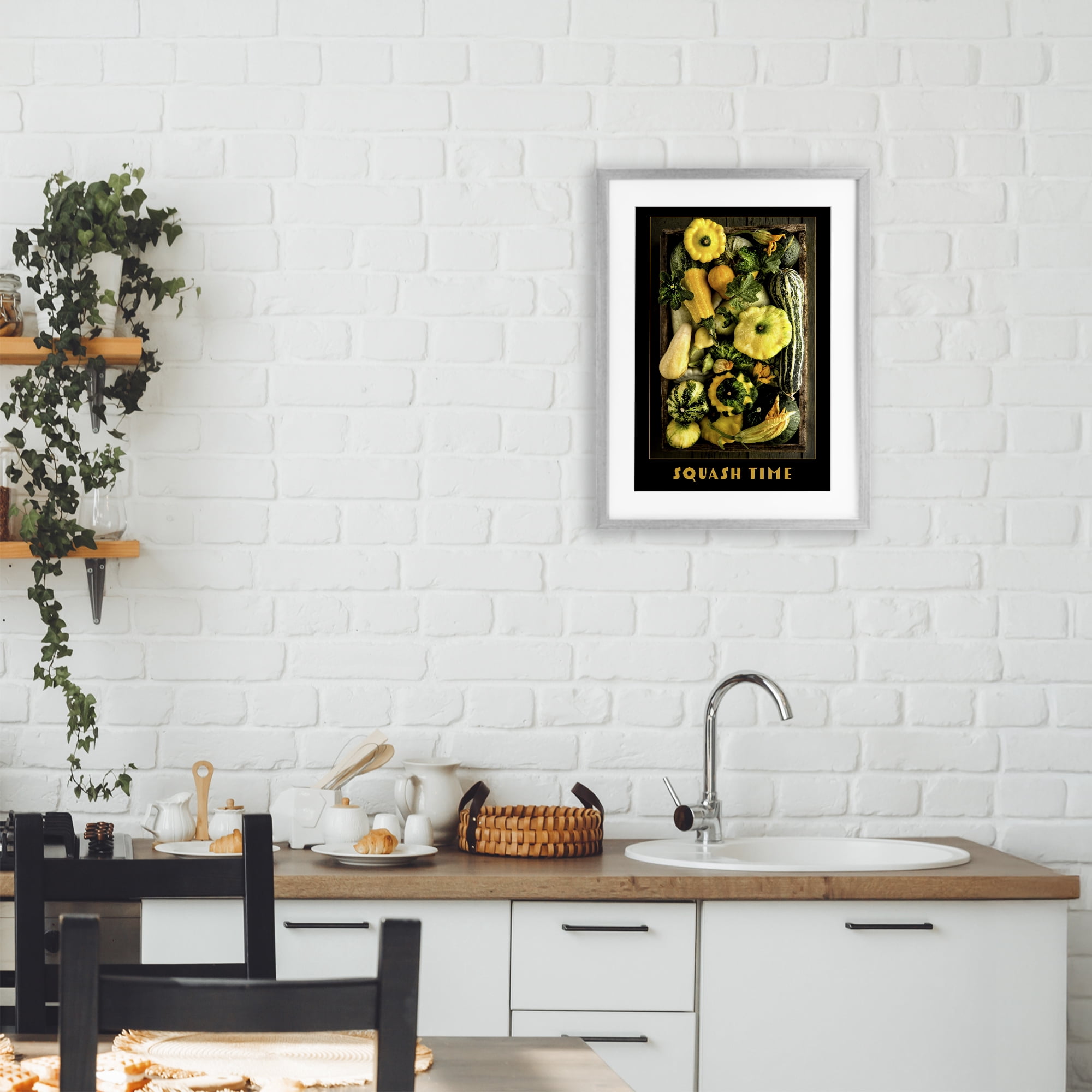 Stupell Industries Squash Time Vibrant Vegetables Gray Framed Print Under Glass, design by Carl Kravats