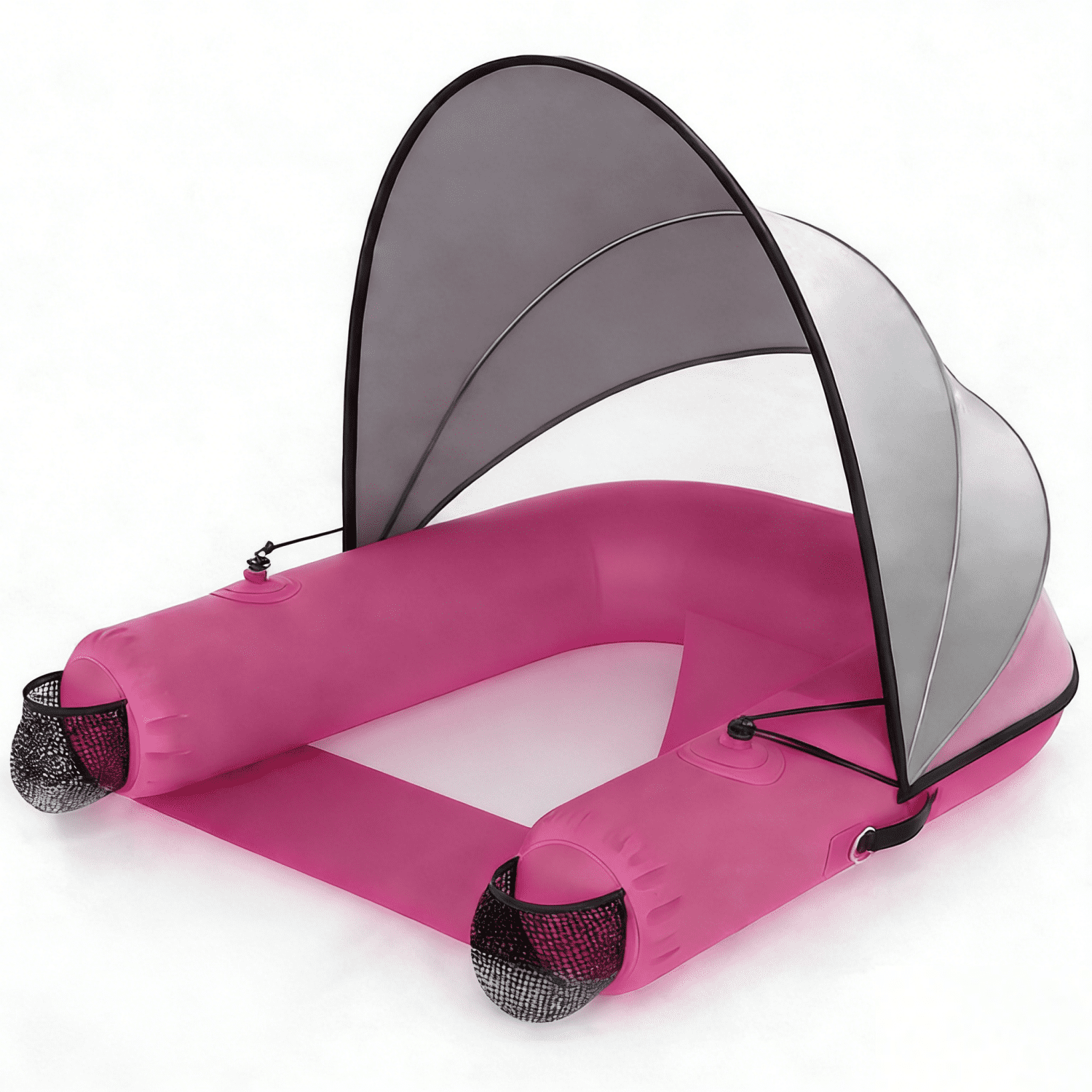 Pipopa Adult Inflatable Pool Floats&nbsp;with UPF50+ & Rain Canopy,2 Large Drink Holders,Inflatable Lounger Float for Swimming Pool,Beach,Party,Pink