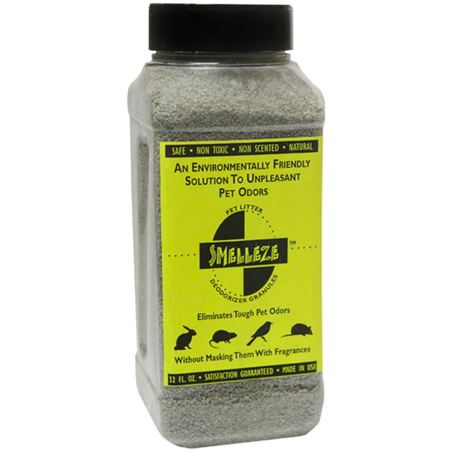SMELLEZE Natural Pet Litter Odor Eliminator Deodorizer: 2 lb. Granules. Removes Stench