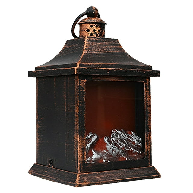 Lampe de Cheminée à Flamme LED Lampe à Flamme Rétro Veilleuse Cheminée Lampe Romantique Décoration de Bureau Lampe Adaptée pour Célébration d'Halloween Fête Décoration