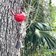 thumbnail image 6 of Things2Die4 85-inch Metal Rain Chain - 7 Red Cardinal Birds - Weighted Bell - Brown Finish - Bright Red - Size 85 inch, 6 of 12