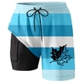 thumbnail image 3 of ibiyuan Swim Trunks Men with Compression Liner Quick Dry Mens Bathing Suits Drawstring Cargo Pocket Pool Shorts Pockets Soft Printed Beach Swimwear,B-Sky Blue, 3 of 4