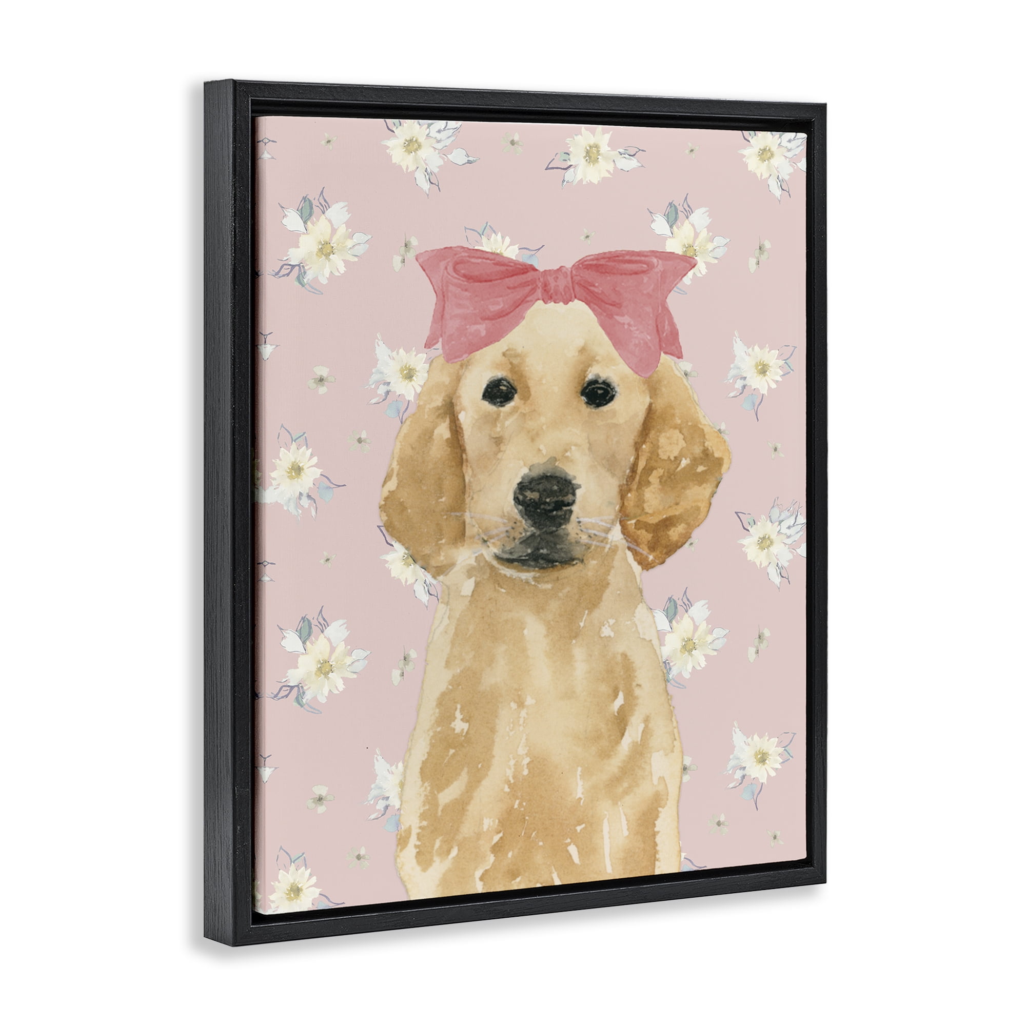 Stupell Industries Picture Ready Retriever Black Framed Floater Canvas Wall Art, design by Lucille Price