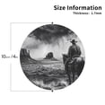 thumbnail image 2 of Honeii 60s Black White Western Cowboy print Leather Coaster Set of 4, ideal for safeguarding your furniture from drinks spills and effortless cleanup-Round Shape, 2 of 6