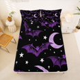 thumbnail image 5 of Manfei Halloween Night Queen Sheets,Cute Bats Pattern Queen Sheet Sets,Purple,4-Piece,1 Flat Sheet, 1 Fitted Sheet and 2 Pillowcases, 5 of 6