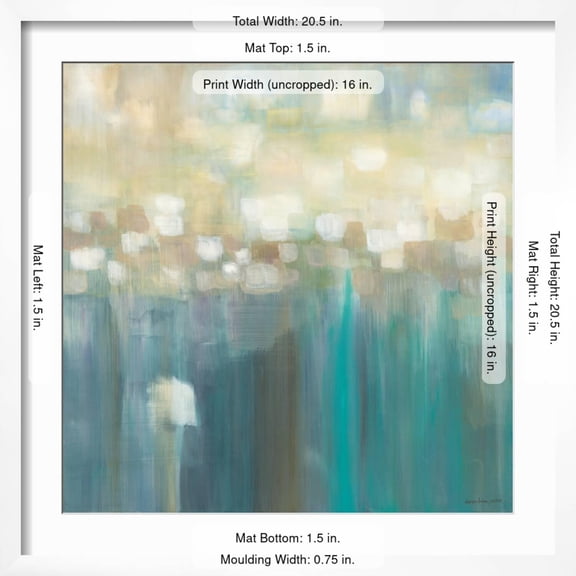 Art.com Aqua Light Art Print by Karen Lorena Parker, White Frame Wall Art, 21" x 21"