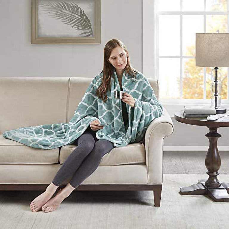 Beautyrest Heated Ogee Oversized 60x70 Electric Throw Blanket, Aqua, 2 HR  Auto Shutoff - Walmart.com