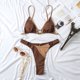 thumbnail image 2 of Traje de baño para Mujer Empalme Sin Espalda Estilo Hueco Erógeno Moda Ligero Transpirable Casual Trajes de baño Divididos para la Playa Marrón M, 2 of 8