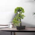 thumbnail image 4 of Adorno de árbol de pino artificial, planta realista, decoración de bonsái en maceta, planta en maceta realista, 4 of 5