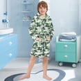 thumbnail image 5 of FORMRS Niños Bathrobe Unisex Hooded Robe Soft Plush Pajamas Sleepwear, Size 10-12T, Army Green Camouflage Pattern, 5 of 7