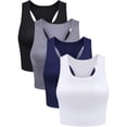 thumbnail image 1 of Camisetas sin mangas Geyoga Basic Workout, sin mangas, espalda cruzada, x4, 1 of 7