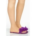 thumbnail image 2 of Liliana Carnival-1 Sunflower 3D Flower Decor Slip On Open Toe Flats Mules Slides (purple, 8), 2 of 2