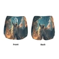 thumbnail image 3 of Balery Starry Sky Cloud Wolf Pattern Women's Running Shorts with Liner 2 Pockets Elastic Workout Athletic Gym Yoga Shorts-XX-Large, 3 of 7