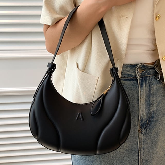 Bolsa De Hombro Bolso de mano para mujer, bolso de mano de cuero PU, bolso de mano elegante Simple, bandolera (negro) Tmvgtek Para Estrenar
