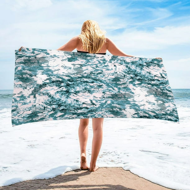 Toalla de playa de microfibra, súper colorida, resistente a la arena, multiusos, para viajes, piscina, 76 x 152 cm
