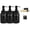 Black, variant on Shampoo and Conditioner Dispenser - Shower Soap Dispenser Wall Mounted - 17 fl oz Set of 3 Black Plastic Bottles with Plastic Pumps & No-Drill Adhesive Holders for Bathroom
