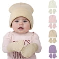 thumbnail image 3 of Beautyzll 2PCS Toddler Boys Hat Glove Set Infant Baby Girls Winter Hats Warm Knitted Beanie Mittens Gloves,Size 0-5Y, 3 of 9