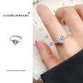 thumbnail image 1 of Anillo que no se decolora, anillo abierto de lujo ligero de moda femenina, joyería de circonita, anillo de plata esterlina 925, 1 of 1