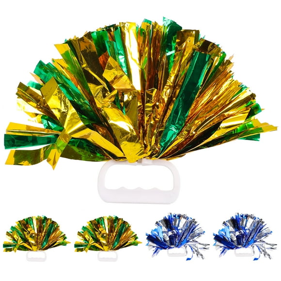 Shisuyan Cheerleading Pom Round Green Mixed Gold 4Pcs