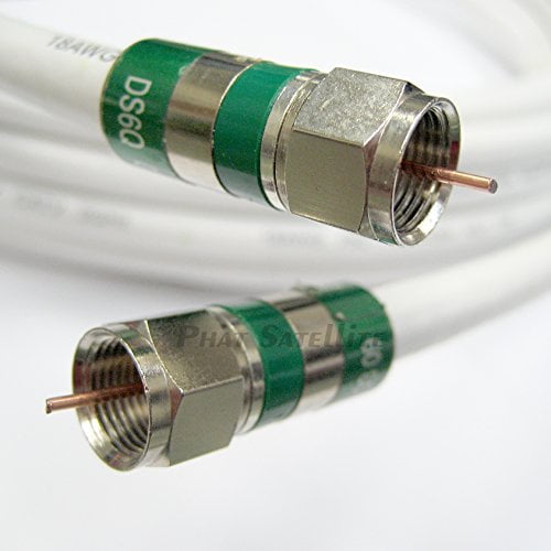 200ft Quad Shield RG-6 Coax 75 Ohm 3Ghz Cable (CATV, Satellite TV, or Broadband Internet) with Compression COAXIAL CONNECTORS