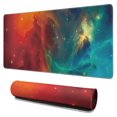 thumbnail image 1 of La Collision d'Étoiles Rouges et Vertes Tapis de Sourisimperméables,Caoutchou+multicoloreantidérapant Tapis de Souris de Jeu Tapis de Bureau pour Bureau Maison Jeu 31.5x15.7 Pouces, 1 of 7