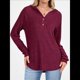 thumbnail image 4 of Camisetas de Larga para Mujer, Sudaderas con Capucha de Moda con Bolsillo de Canguro, Sudaderas de Otoño Vino Tinto XL, 4 of 9