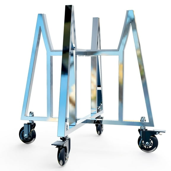 GOOSECHEF Grill Cart for Large Big Green Egg Accessories, Full Stainless Steel Rolling Nest Stand with Heavy Duty Locking Caster Wheels