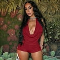 thumbnail image 5 of Outfits for Women Clubwear Stretchy Backless See Through 2 Piece Outfits for Women Going Out Red XL, 5 of 8